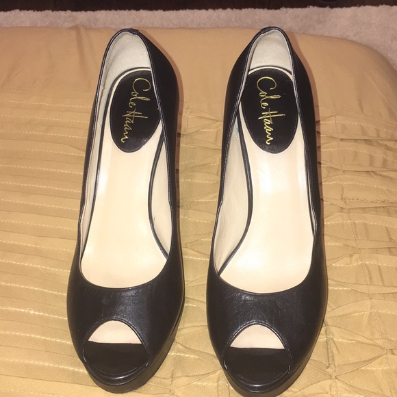 Cole Haan front open high heels with platform - Picture 2 of 4
